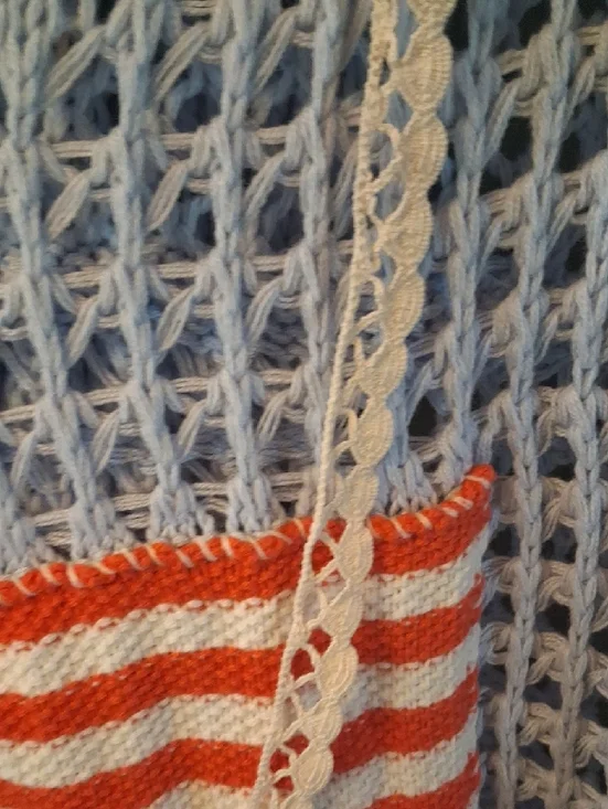 POL Light Blue Crochet Flag Hoodie - Picture 3 of 7